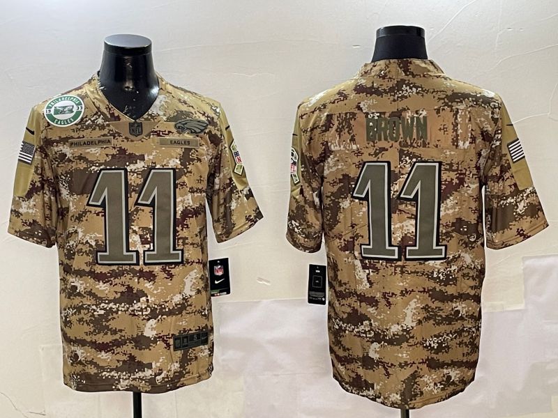 Men Philadelphia Eagles #11 Brown Camo 2025 Nike Salute to Service Limited NFL Jersey style 2122->philadelphia eagles->NFL Jersey